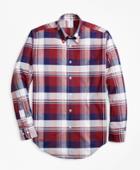 Brooks Brothers Men's Regent Fit Oxford Large Plaid Sport Shirt