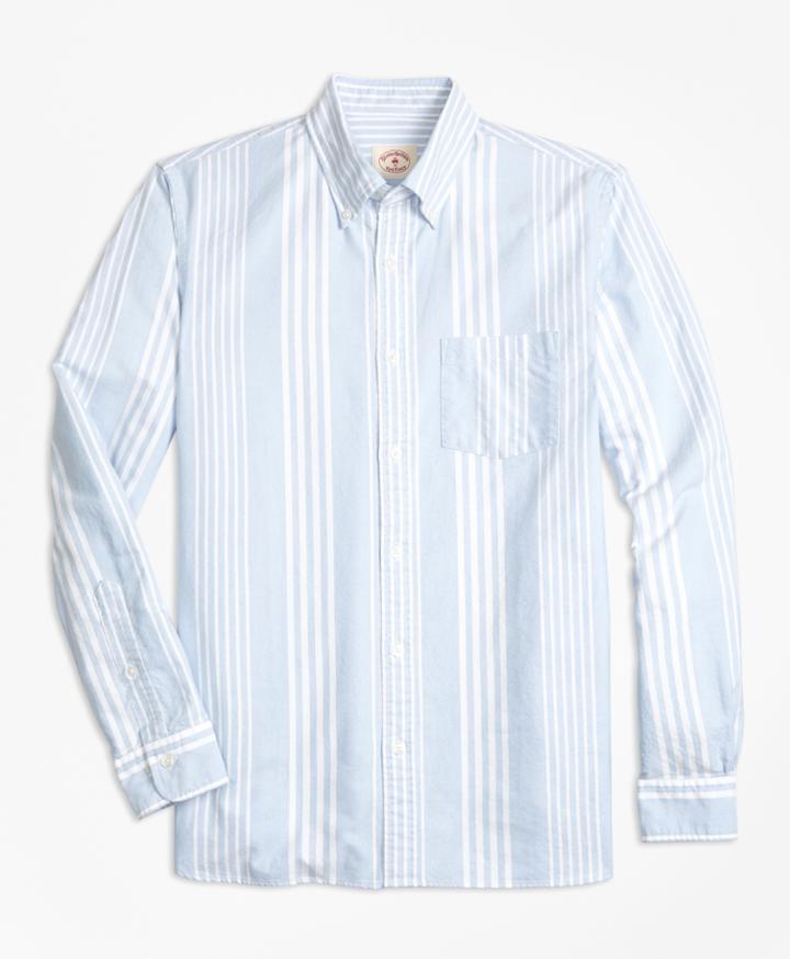 Brooks Brothers Men's Awning-stripe Supima Cotton Oxford Sport Shirt
