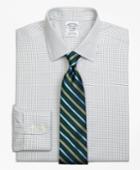 Brooks Brothers Men's Non-iron Slim Fit Small Windowpane Dress Shirt