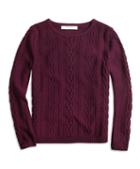 Brooks Brothers Merino Wool Cable Crewneck Sweater