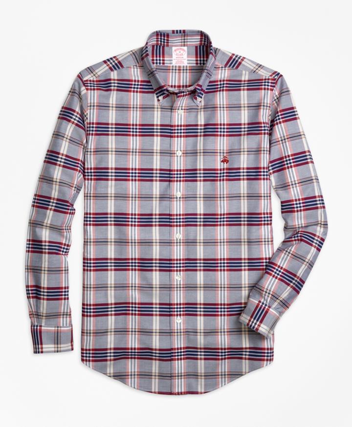 Brooks Brothers Men's Non-iron Madison Fit Tartan Sport Shirt