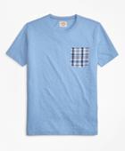 Brooks Brothers Men's Slub Cotton Jersey Seersucker-pocket T-shirt