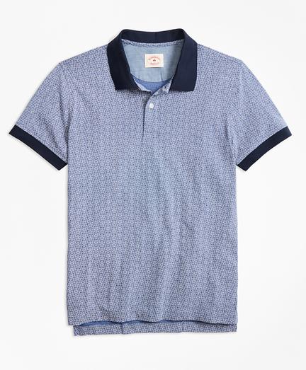 Brooks Brothers Floral-print Cotton Jersey Polo Shirt
