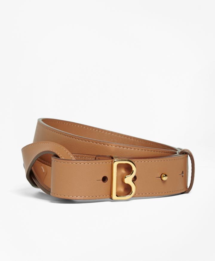 Brooks Brothers Women's Samantha Leather Twist B Buckle Belt