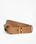 Brooks Brothers Women's Samantha Leather Twist B Buckle Belt