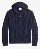 Brooks Brothers Men's Waffle-knit Henley Hoodie