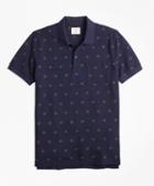 Brooks Brothers Medallion-print Cotton Pique Polo Shirt
