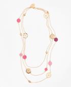 Brooks Brothers Women's Three-strand Enamel Charm Necklace