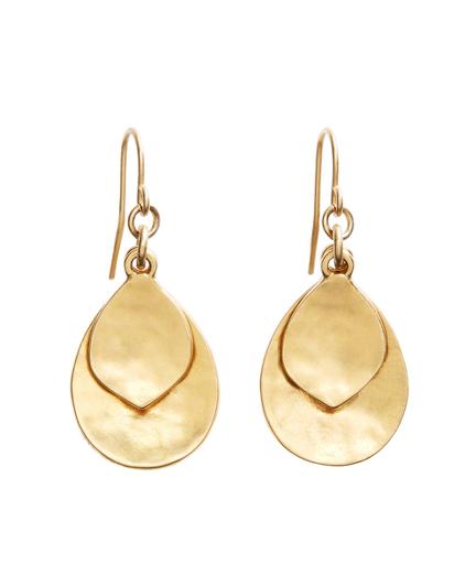 Brooks Brothers Gold Hammered Drop Earrings