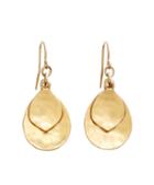 Brooks Brothers Gold Hammered Drop Earrings