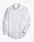 Brooks Brothers Men's Non-iron Brookscool Milano Fit Windowpane Sport Shirt