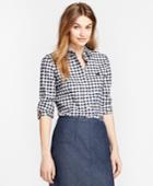 Brooks Brothers Women's Gingham Brushed-twill Shirt
