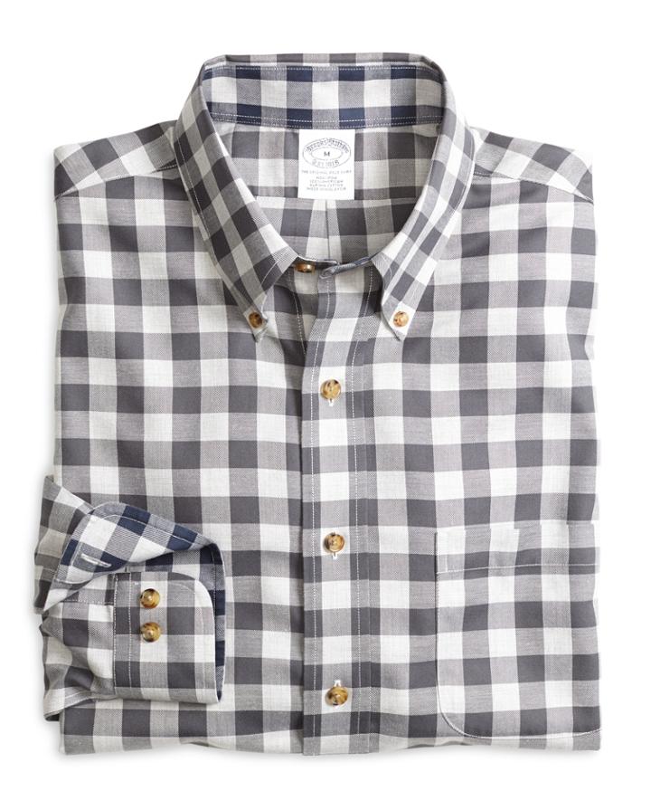 Brooks Brothers Men's Non-iron Slim Fit Gingham Sport Shirt