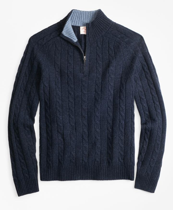 Brooks Brothers Men's Wool-blend Half-zip Sweater
