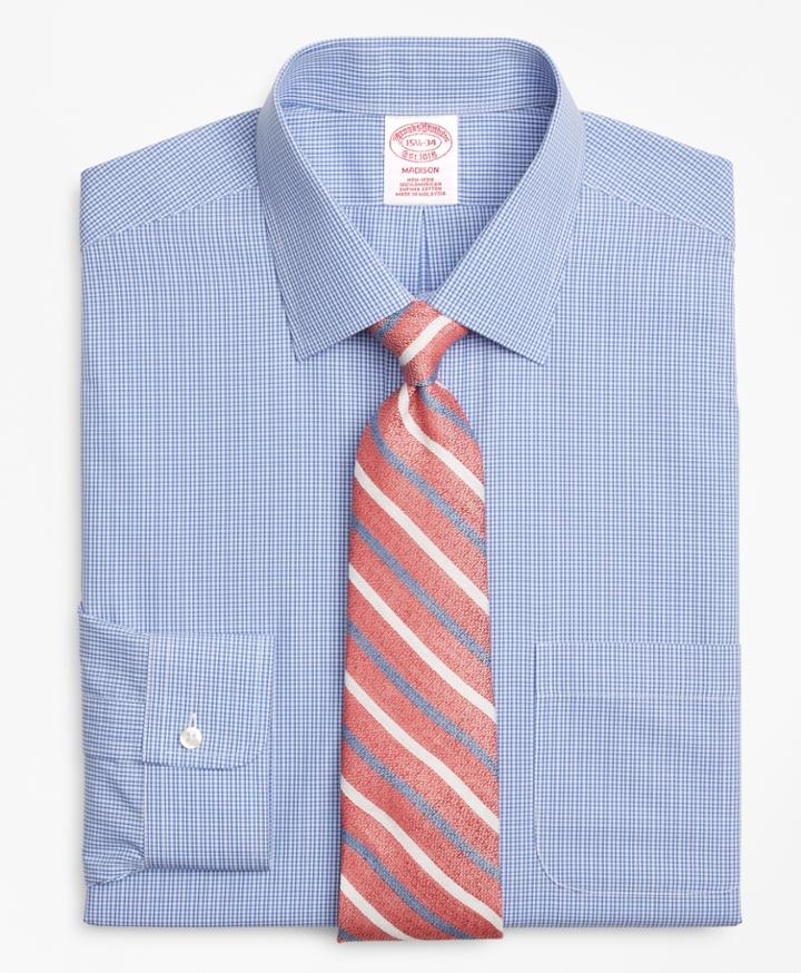 Brooks Brothers Men's Regular Fit Classic-fit Dress Shirt, Non-iron Micro-framed Gingham