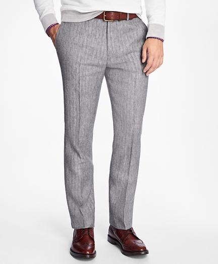 Brooks Brothers Slim-fit Herringbone Linen Trousers