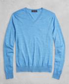 Brooks Brothers Men's Golden Fleece 3-d Knit Fine-gauge Merino V-neck Sweater
