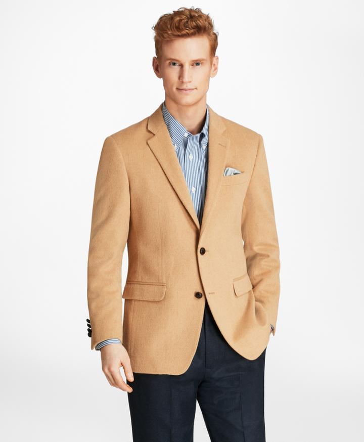Brooks Brothers Men's Milano Fit Camel Hair Sport Coat