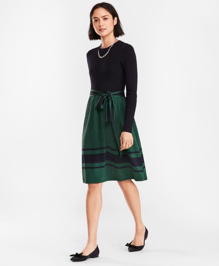 Brooks Brothers Women's Shimmer Wool-cotton Sweater Dress