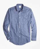 Brooks Brothers Men's Non-iron Regent Fit Heathered Tattersall Sport Shirt