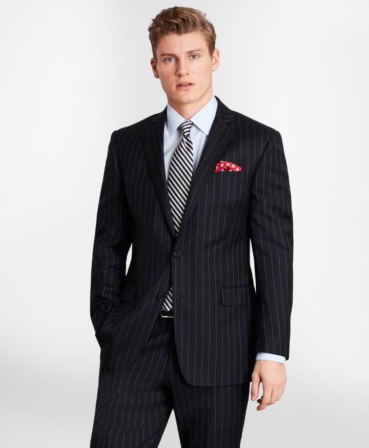 Brooks Brothers Men's Brooksgate Milano-fit Bead-stripe Twill Suit Jacket