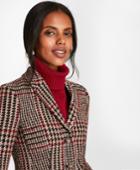 Brooks Brothers Women's Petite Plaid Wool-alpaca-blend Jacket
