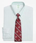 Brooks Brothers Men's Original Polo Button-down Oxford Extra Slim Fit Slim-fit Dress Shirt, Ground Stripe