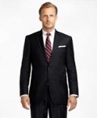 Brooks Brothers Men's Madison Fit Saxxon Wool Blue And White Alternating Stripe 1818 Suit