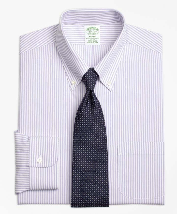 Brooks Brothers Extra Slim Fit Slim-fit Dress Shirt, Non-iron Bengal Stripe