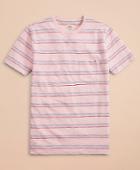 Brooks Brothers Men's Multi-color Stripe Slub Jersey Pocket T-shirt
