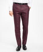 Brooks Brothers Regent Fit Red And Grey Plaid Trousers