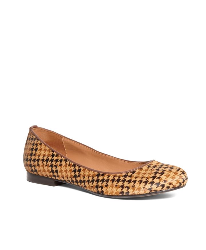 Brooks Brothers Women's Haircalf Houndstooth Flats