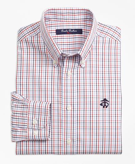 Brooks Brothers Non-iron Windowpane Tattersall Sport Shirt