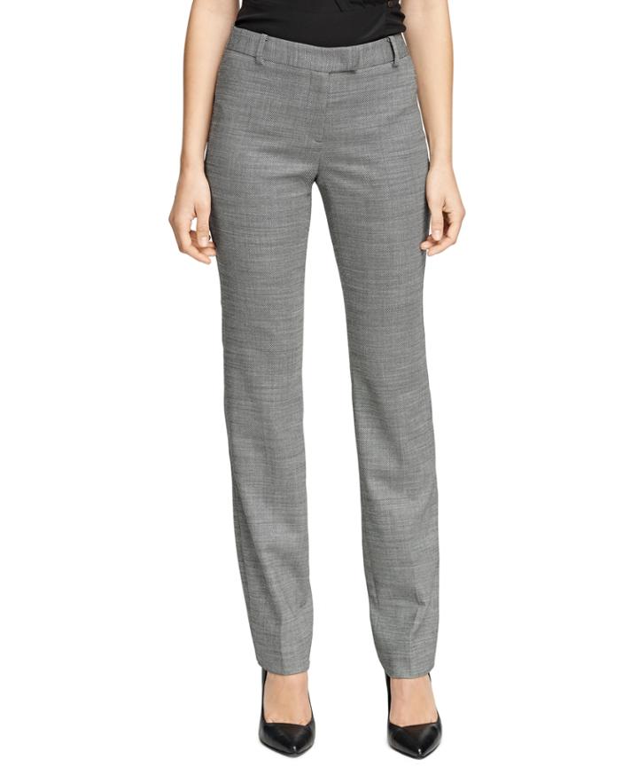 Brooks Brothers Women's Petite Lucia Fit Bird's-eye Wool Trousers