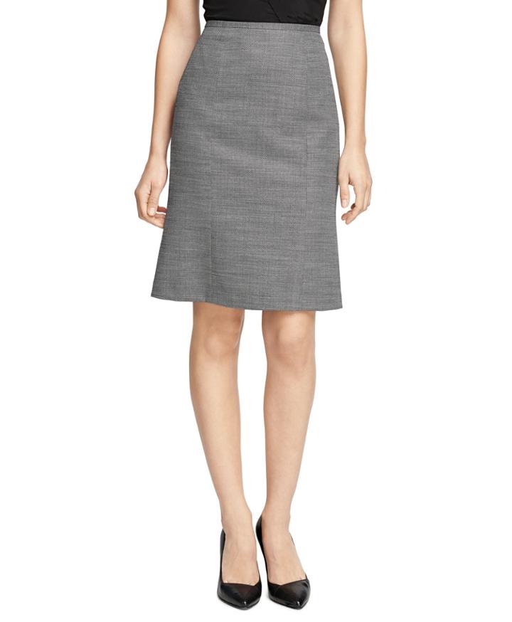 Brooks Brothers Women's Petite Wool Bird's-eye Pencil Skirt