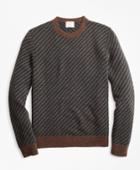 Brooks Brothers Men's Diagonal-stripe Alpaca-blend Crewneck Sweater