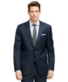 Brooks Brothers Fitzgerald Fit Saxxon Wool Blue Plaid 1818 Suit
