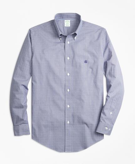 Brooks Brothers Non-iron Milano Fit Mini Plaid Sport Shirt