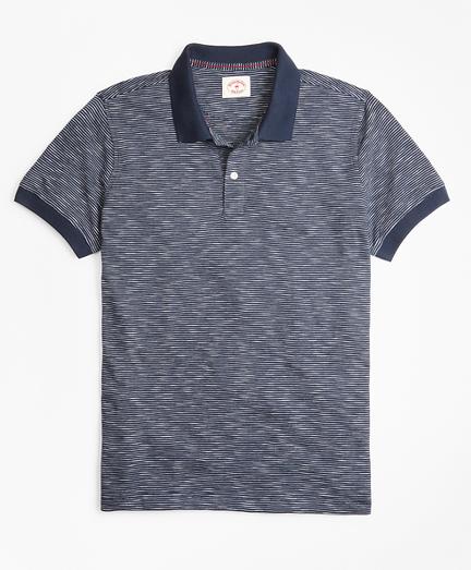 Brooks Brothers Slub Cotton Feeder-stripe Polo Shirt