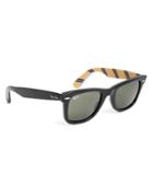 Brooks Brothers Men's Ray-ban Wayfarer Sunglasses With Yellow Bb#1 Rep Stripe