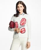 Brooks Brothers Supima Cotton Tulip Intarsia Jacquard Cardigan