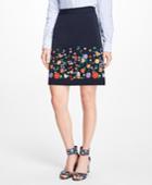Brooks Brothers Women's Floral Embroidered Stretch-twill Skirt