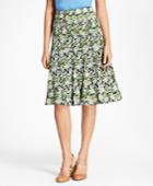 Brooks Brothers Women's Floral-print Silk Godet Skirt