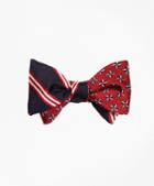 Brooks Brothers Bb#1 Rep Stripe With Pinwheel Reversible Bow Tie