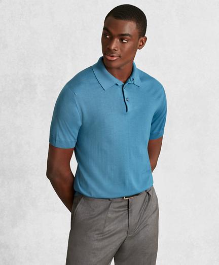Brooks Brothers Golden Fleece 3-d Knit Fine-gauge Merino Short-sleeve Polo