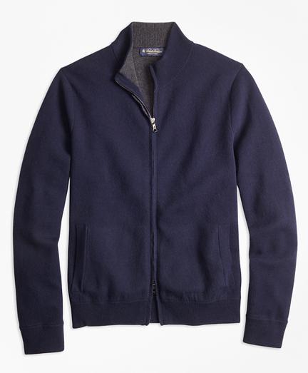 Brooks Brothers Wool And Cashmere Full-zip Sweater