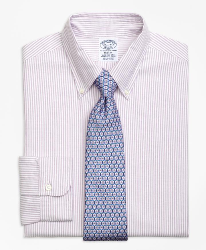 Brooks Brothers Men's Original Polo Button-down Oxford Slim Fitted Dress Shirt, Bengal Stripe