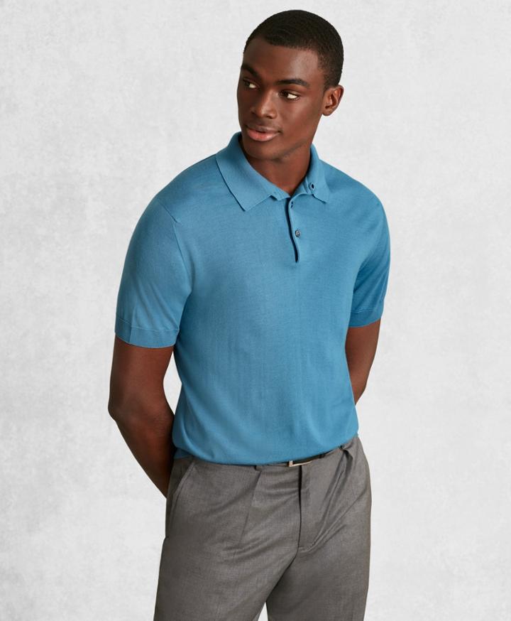 Brooks Brothers Men's Golden Fleece 3-d Knit Fine-gauge Merino Short-sleeve Polo