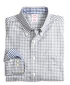 Brooks Brothers Men's Non-iron Regular Fit Framed Mini Check Sport Shirt