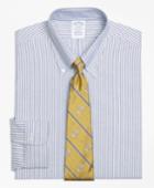 Brooks Brothers Men's Original Polo Button-down Oxford Slim Fitted Dress Shirt, Ground Stripe
